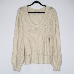 ASOS Design Womens Cream Sweater Size 14 Balloon Sleeve Cozy Boho‎ Feminine